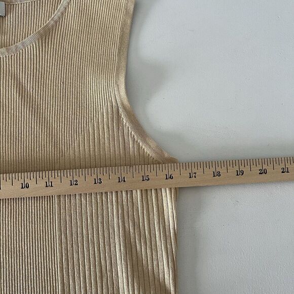 Oliver Perry Silk Blend Ribbed Knit Sweater Vest Womens Large Beige Nude VTG - Picture 6 of 6